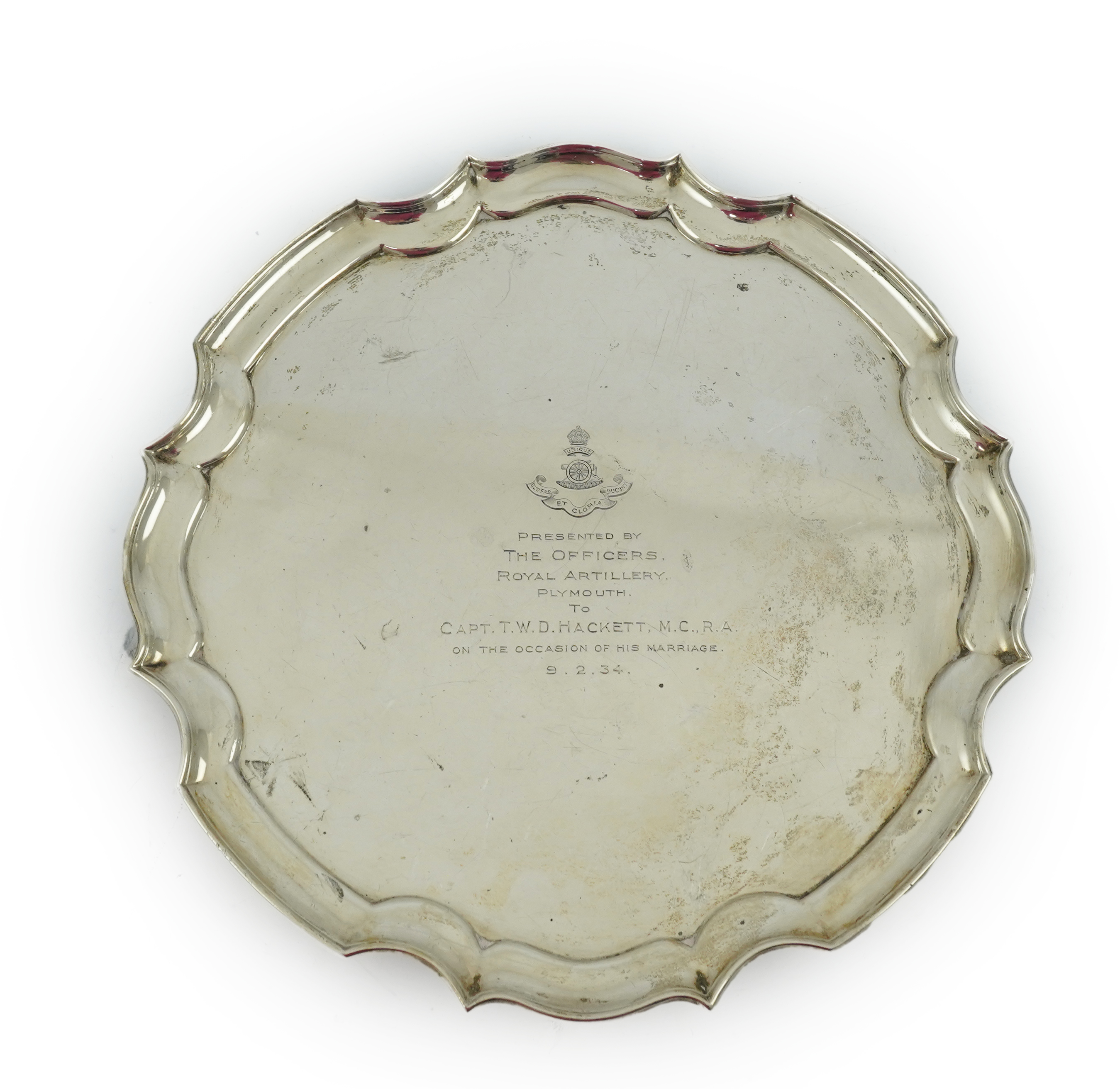 A George V silver salver, by James Dixon & Sons